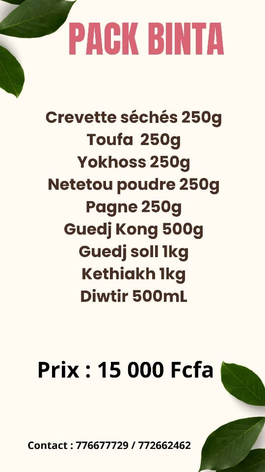 Pack produits halieutique de 15.000f
